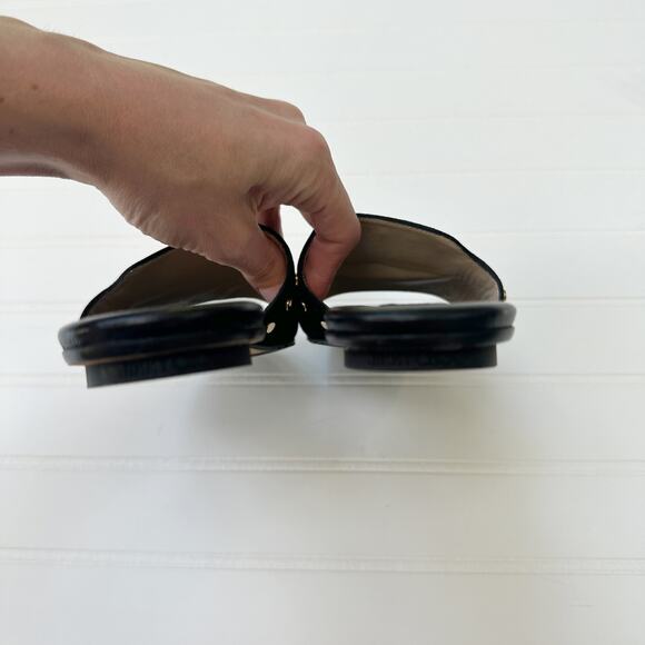 Jimmy Choo Nanda Black Suede Studded Flat Slide Sandals Women’s Designer 37 - Picture 3 of 7